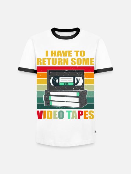 Videokassette Tape Neunziger Geschenk - Männer Kontrast-T-Shirt - Weiß/Schwarz