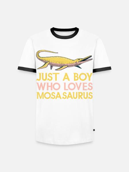 Meeresbiologe Mosasaurus Uhrzeit Dinosaurier - Männer Kontrast-T-Shirt - Weiß/Schwarz