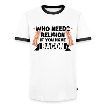 Atheist Atheismus Anti-religion Securalism God - Männer Kontrast-T-Shirt - Weiß/Schwarz - Vorne - AI Model Female 172 light (172cm) & AI Model Male 178 dark (178cm)