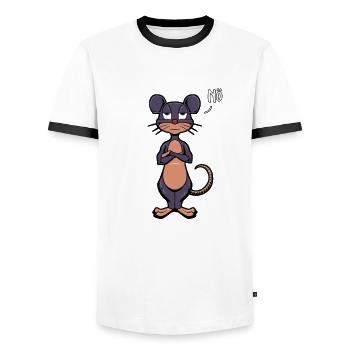 Souris Naysayer - T-shirt contrasté Homme - blanc/noir - Devant - AI Model Female 172 light (172cm) & AI Model Male 178 dark (178cm)