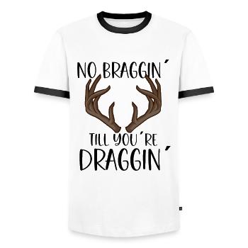 Deer Hunting Hunting Season Buck Hunting - Men's Ringer Shirt - white/black - Front - AI Model Female 172 light (172cm) & AI Model Male 178 dark (178cm)