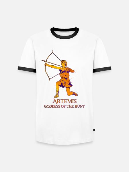 Goddess of Hunting - Artemis - Men's Ringer Shirt - white/black