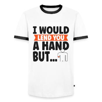 Hand Arm Amputee Assembly Required Amputation - Men's Ringer Shirt - white/black - Front - AI Model Female 172 light (172cm) & AI Model Male 178 dark (178cm)