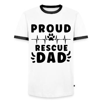 DOG RESCUE ANIMAL RIGHTS RESCUE DOG ADOPTION - Männer Kontrast-T-Shirt - Weiß/Schwarz - Vorne - AI Model Female 172 light (172cm) & AI Model Male 178 dark (178cm)