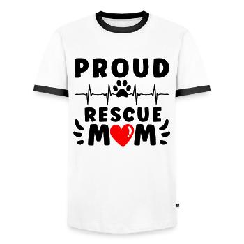 DOG RESCUE ANIMAL RIGHTS RESCUE DOG ADOPTION - Männer Kontrast-T-Shirt - Weiß/Schwarz - Vorne - AI Model Female 172 light (172cm) & AI Model Male 178 dark (178cm)