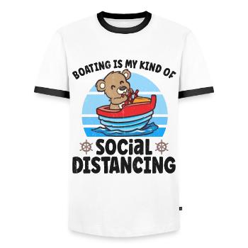 Sailing Sailboat Boating Kid Child Yacht Boat - Männer Kontrast-T-Shirt - Weiß/Schwarz - Vorne - AI Model Female 172 light (172cm) & AI Model Male 178 dark (178cm)