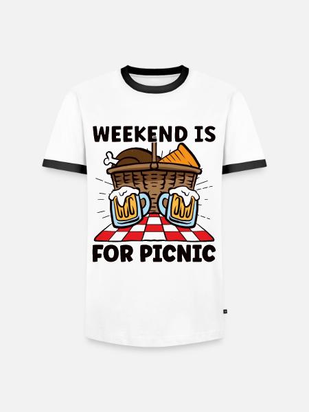 Picnic Lover Picnic Food Basket Picnic Date - Men's Ringer Shirt - white/black
