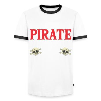 Pirate Kids Skull Party Pirates - T-shirt contrasté Homme - blanc/noir - Devant - AI Model Female 172 light (172cm) & AI Model Male 178 dark (178cm)