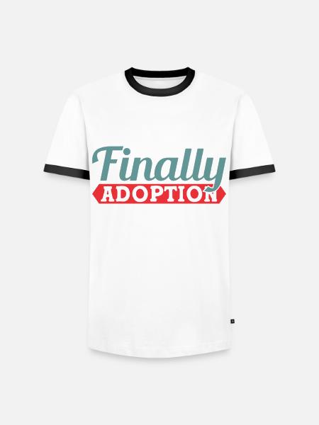 Adoptiert Adoptien Pflegevater Pflegemutter - Männer Kontrast-T-Shirt - Weiß/Schwarz