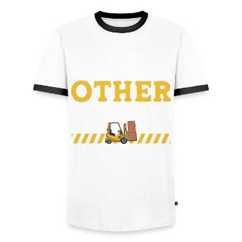 Forklift Driver Forklift Truck Driver - Men's Ringer Shirt - white/black - Front - AI Model Female 172 light (172cm) & AI Model Male 178 dark (178cm)