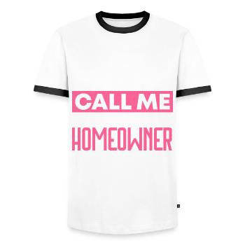 Propriétaire Propriétaire Cadeau Propriétaire Propriétaire - T-shirt contrasté Homme - blanc/noir - Devant - AI Model Female 172 light (172cm) & AI Model Male 178 dark (178cm)