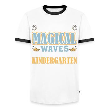 Kindergarten School Enrolment Back to school First graders - Men's Ringer Shirt - white/black - Front - AI Model Female 172 light (172cm) & AI Model Male 178 dark (178cm)
