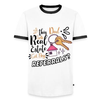 Real Estate Agent Realtor Home Closing Investor - Men's Ringer Shirt - white/black - Front - AI Model Female 172 light (172cm) & AI Model Male 178 dark (178cm)