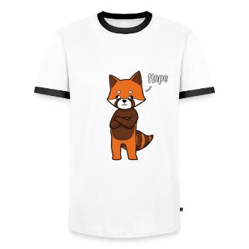 Panda rouxNaysayer - Nope - T-shirt contrasté Homme - blanc/noir - Devant - AI Model Female 172 light (172cm) & AI Model Male 178 dark (178cm)