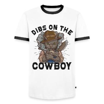 Cowboy Barn Bull Rider Rodeo Country Western - T-shirt contrasté Homme - blanc/noir - Devant - AI Model Female 172 light (172cm) & AI Model Male 178 dark (178cm)