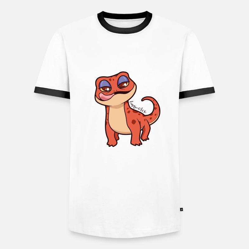 Lustmolch - Männer Kontrast-T-Shirt - Weiß/Schwarz