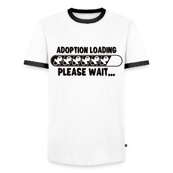 Funny Adoption Adoption Day Gifts - Men's Ringer Shirt - white/black - Front - AI Model Female 172 light (172cm) & AI Model Male 178 dark (178cm)