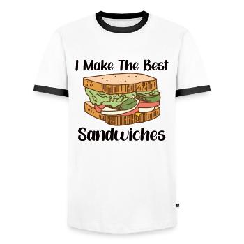 Sandwich Lover Picknick Food Lover Breakfast Gift - Männer Kontrast-T-Shirt - Weiß/Schwarz - Vorne - AI Model Female 172 light (172cm) & AI Model Male 178 dark (178cm)