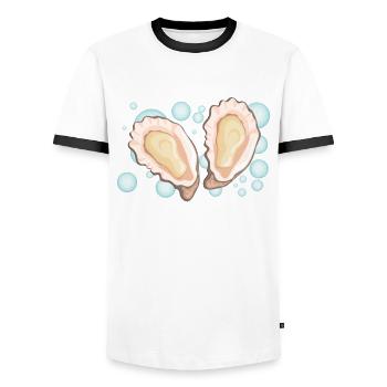 Oyster Lovers Funny Oyster Oyster Shucker - Men's Ringer Shirt - white/black - Front - AI Model Female 172 light (172cm) & AI Model Male 178 dark (178cm)