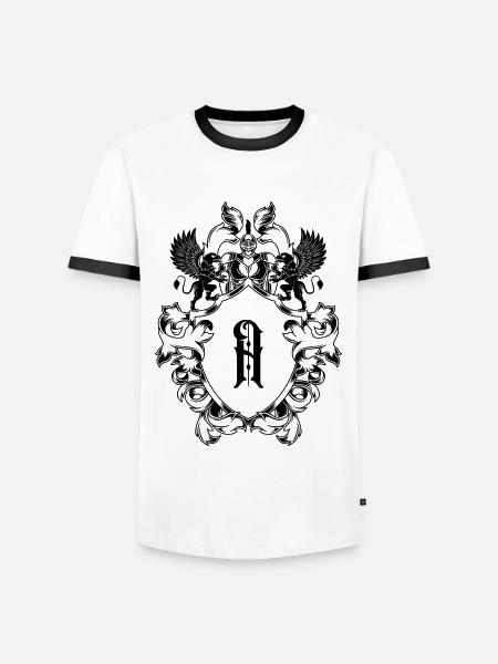 A Buchstabe Wappen - Männer Kontrast-T-Shirt - Weiß/Schwarz