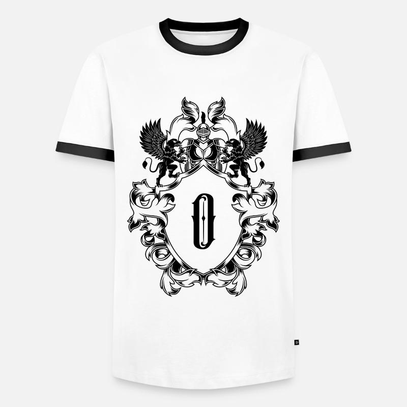 O Buchstabe Wappen - Männer Kontrast-T-Shirt - Weiß/Schwarz