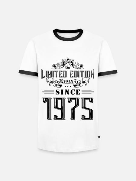 1975 limited edition - Men's Ringer Shirt - white/black