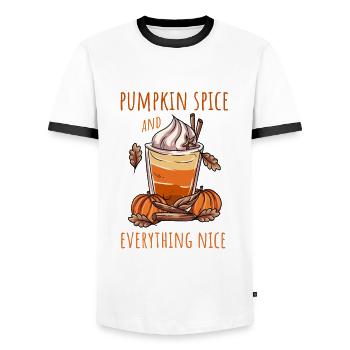 Pumpkin Autumn All the best - Men's Ringer Shirt - white/black - Front - AI Model Female 172 light (172cm) & AI Model Male 178 dark (178cm)