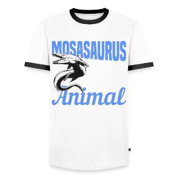 Biologiste marin Mosasaurus Time Dinosaures - T-shirt contrasté Homme - blanc/noir - Devant - AI Model Female 172 light (172cm) & AI Model Male 178 dark (178cm)