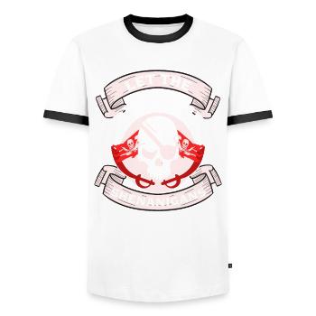 Pirate kids skull party corsair - Men's Ringer Shirt - white/black - Front - AI Model Female 172 light (172cm) & AI Model Male 178 dark (178cm)