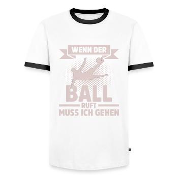 Fußballspieler Geschenk Fußball Fan Fußballer - Männer Kontrast-T-Shirt - Weiß/Schwarz - Vorne - AI Model Female 172 light (172cm) & AI Model Male 178 dark (178cm)