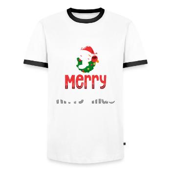 Frohe Kittymas - Männer Kontrast-T-Shirt - Weiß/Schwarz - Vorne - AI Model Female 172 light (172cm) & AI Model Male 178 dark (178cm)
