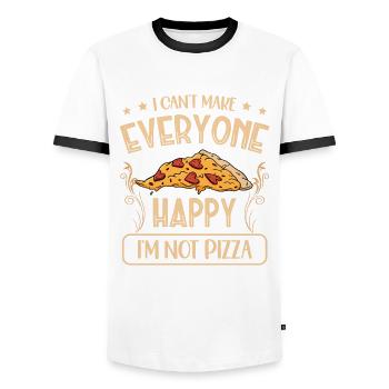 Je ne peux pas rendre tout le monde heureux, je ne suis pas un - T-shirt contrasté Homme - blanc/noir - Devant - AI Model Female 172 light (172cm) & AI Model Male 178 dark (178cm)