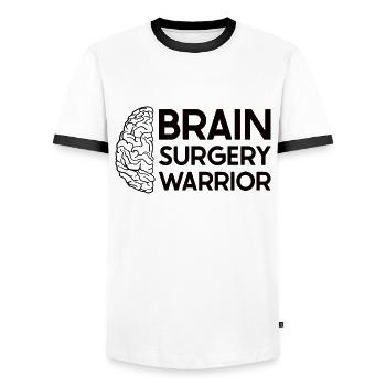 Brain Surgery Joke Brain Surgery Awareness Gift - Men's Ringer Shirt - white/black - Front - AI Model Female 172 light (172cm) & AI Model Male 178 dark (178cm)