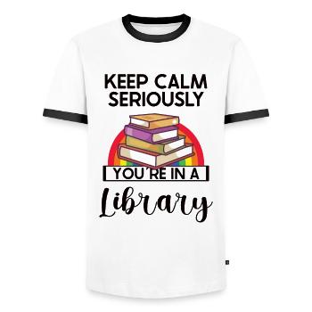 Book Reader Reading Literature Lover Writing - Men's Ringer Shirt - white/black - Front - AI Model Female 172 light (172cm) & AI Model Male 178 dark (178cm)