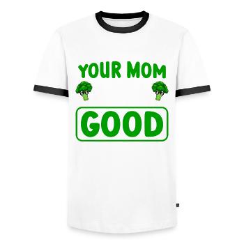 Deine Mutter Sagte, Ich Bin Gut Für Dich Veganer - Männer Kontrast-T-Shirt - Weiß/Schwarz - Vorne - AI Model Female 172 light (172cm) & AI Model Male 178 dark (178cm)