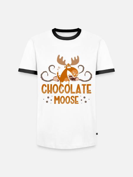 Schokoladen-elch-tier-tier Alces Choco Deer - Männer Kontrast-T-Shirt - Weiß/Schwarz