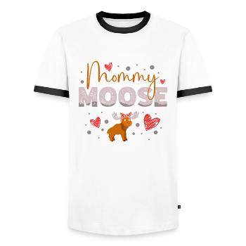 Mama Elch Wildlife Animal Alces Deer Muttertag - Männer Kontrast-T-Shirt - Weiß/Schwarz - Vorne - AI Model Female 172 light (172cm) & AI Model Male 178 dark (178cm)