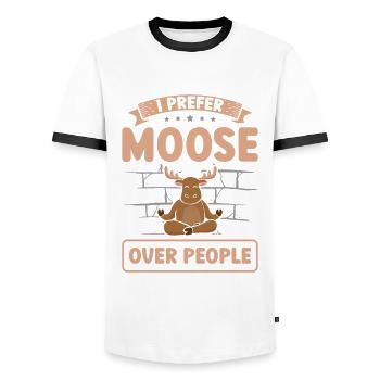 Ich Bevorzuge Elche Gegenüber Menschentier Alces - Männer Kontrast-T-Shirt - Weiß/Schwarz - Vorne - AI Model Female 172 light (172cm) & AI Model Male 178 dark (178cm)