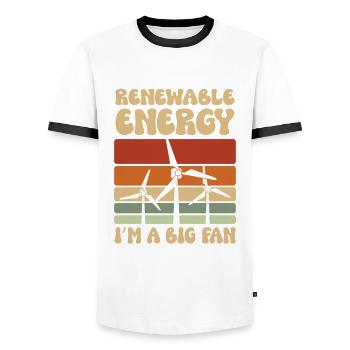 Erneuerbare Energien Ich Bin Ein Großer - Männer Kontrast-T-Shirt - Weiß/Schwarz - Vorne - AI Model Female 172 light (172cm) & AI Model Male 178 dark (178cm)