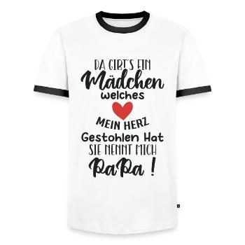 Da gibt´s ein Mädchen, welches mein Herz gestohlen - Männer Kontrast-T-Shirt - Weiß/Schwarz - Vorne - AI Model Female 172 light (172cm) & AI Model Male 178 dark (178cm)