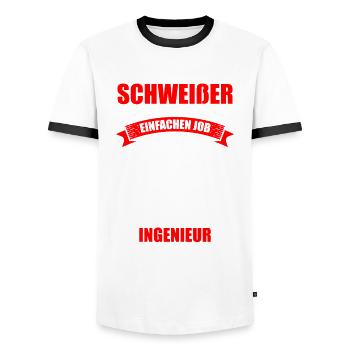 Schweißen Schweißgerät Metallbauer Wig Schweißer - Männer Kontrast-T-Shirt - Weiß/Schwarz - Vorne - AI Model Female 172 light (172cm) & AI Model Male 178 dark (178cm)