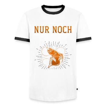 Lustiges Angel Fischer Angelrute Fischen Angeln - Männer Kontrast-T-Shirt - Weiß/Schwarz - Vorne - AI Model Female 172 light (172cm) & AI Model Male 178 dark (178cm)