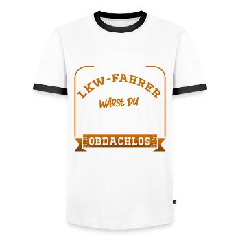 Trucker Männer Truck Fernfahrer LKW Fahrer für - Männer Kontrast-T-Shirt - Weiß/Schwarz - Vorne - AI Model Female 172 light (172cm) & AI Model Male 178 dark (178cm)