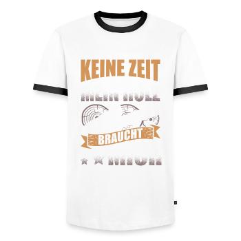 Waldarbeiter Kettensäge Herren Holzfäller für - Männer Kontrast-T-Shirt - Weiß/Schwarz - Vorne - AI Model Female 172 light (172cm) & AI Model Male 178 dark (178cm)