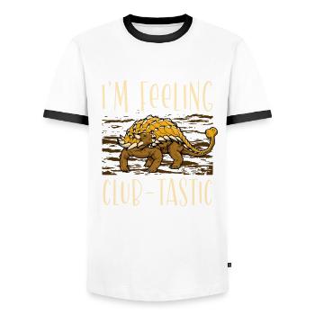 Ich Fühle Mich Club-tastic Ankylosaurus Dinosaur - Männer Kontrast-T-Shirt - Weiß/Schwarz - Vorne - AI Model Female 172 light (172cm) & AI Model Male 178 dark (178cm)