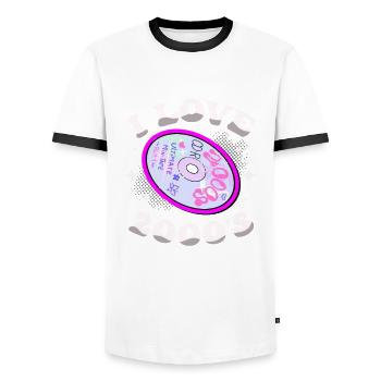 Ich Liebe 2000er Dekade 2000 Era Millenium Vintage - Männer Kontrast-T-Shirt - Weiß/Schwarz - Vorne - AI Model Female 172 light (172cm) & AI Model Male 178 dark (178cm)