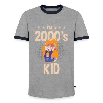 Ich Bin Ein 2000er Kid Decade 2000 Era Millenium - Männer Kontrast-T-Shirt - Grau/Navy  - Vorne - AI Model Female 172 light (172cm) & AI Model Male 178 light (178cm)