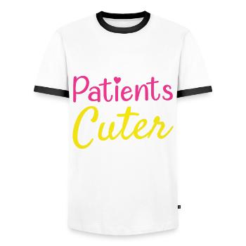 Unsere Patienten Sind Ein Netter Arzt, Kinderarzt - Männer Kontrast-T-Shirt - Weiß/Schwarz - Vorne - AI Model Female 172 light (172cm) & AI Model Male 178 dark (178cm)