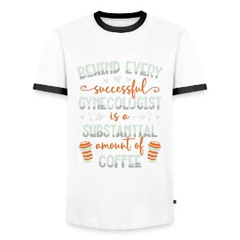 Gynecologist Doctor Obstetrician Gynecologist Coffee - Men's Ringer Shirt - white/black - Front - AI Model Female 172 light (172cm) & AI Model Male 178 dark (178cm)