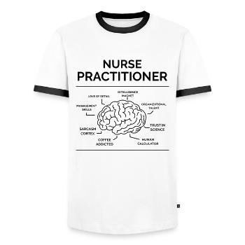 Infirmier - T-shirt contrasté Homme - blanc/noir - Devant - AI Model Female 172 light (172cm) & AI Model Male 178 dark (178cm)